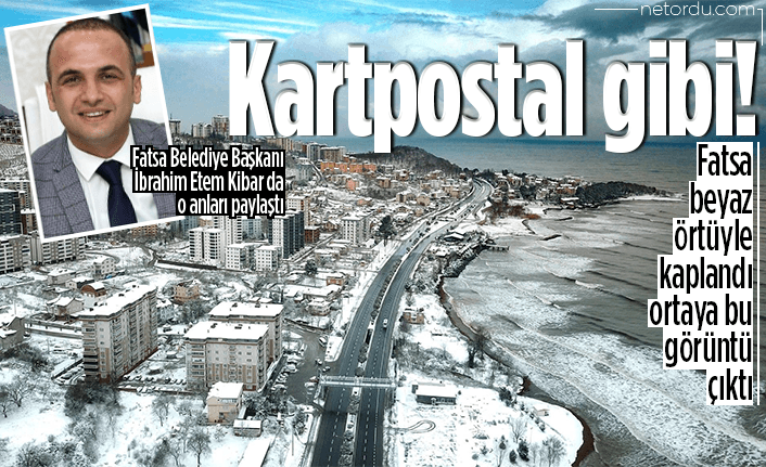 Kar manzarası Fatsa'da kartpostalları aratmadı